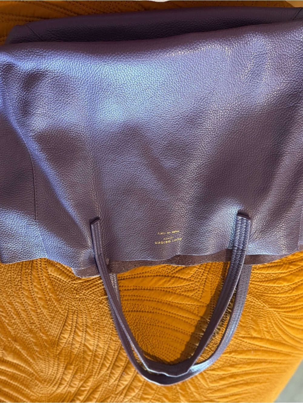 Kurt Geiger Purple Pebbled Leather Tote